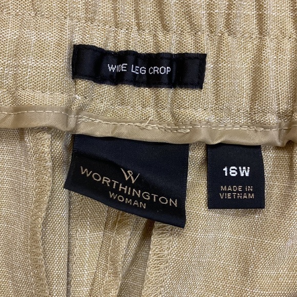 NWT Worthington high waist wide leg cropped woman’s plus size 16w pants - Picture 6 of 8